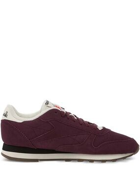 Reebok Classic Leather sneakers in a distinctive "Black Cherry" purple suede.